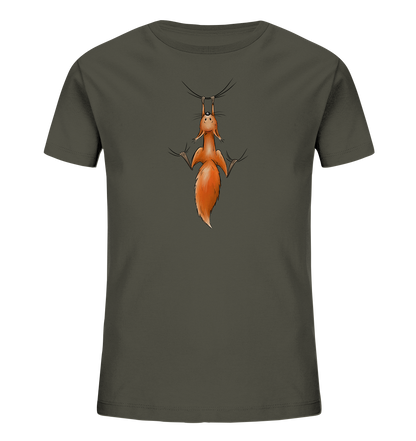 Rotes Eichhörnchen hängt ab - Kids Organic Shirt