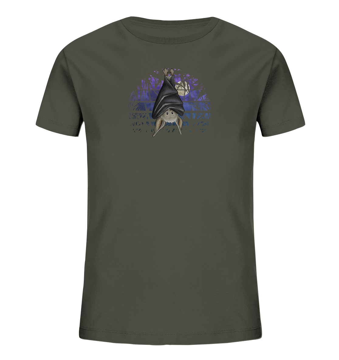 Fledermaus in blauer Nacht - Kids Organic Shirt