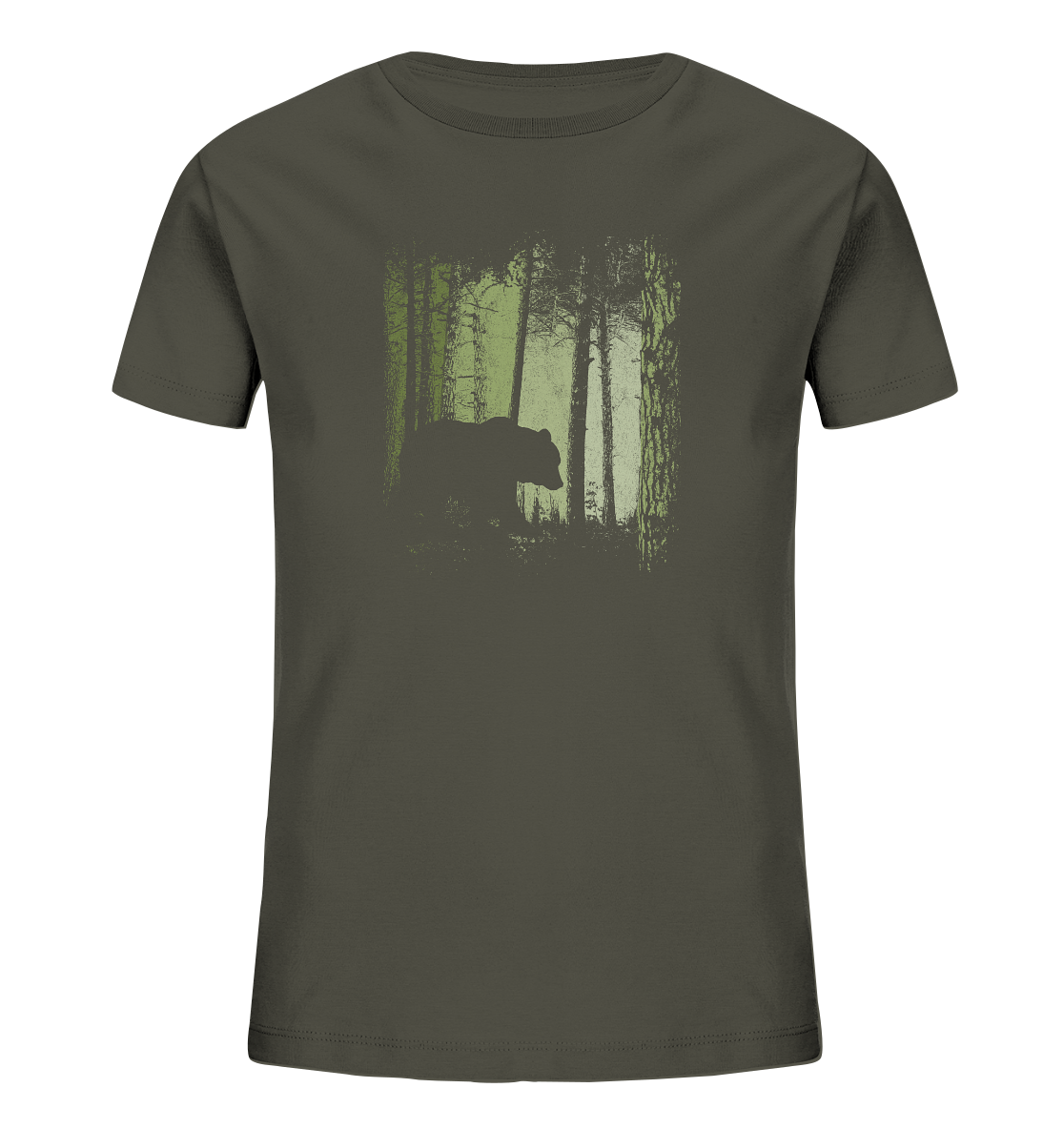 Braunbär im Zwielicht Wald - Kids Organic Shirt
