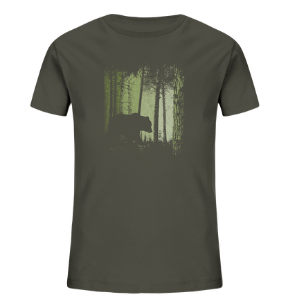 Braunbär im Zwielicht Wald - Kids Organic Shirt