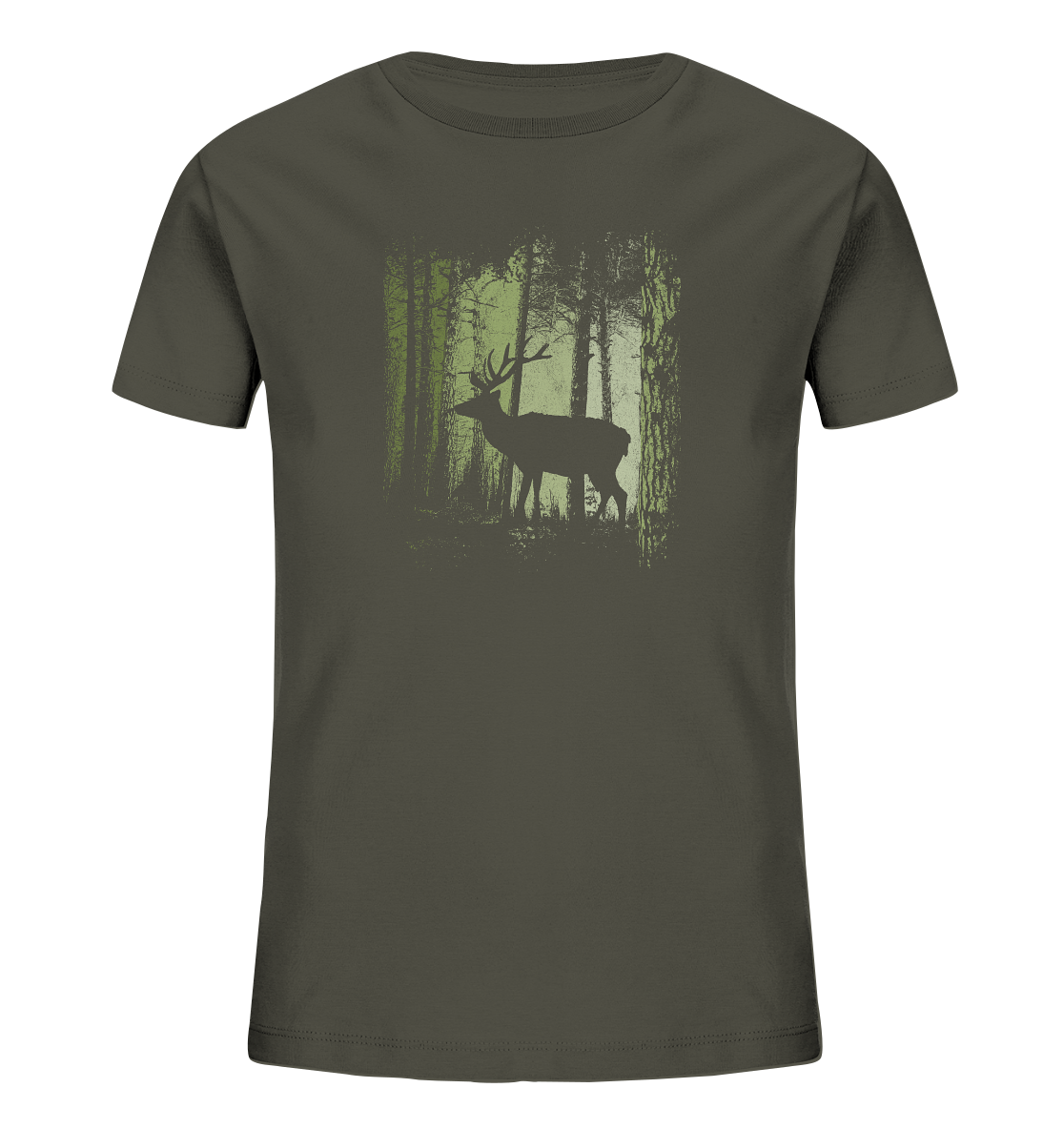 Hirsch im Zwielicht Wald - Kids Organic Shirt