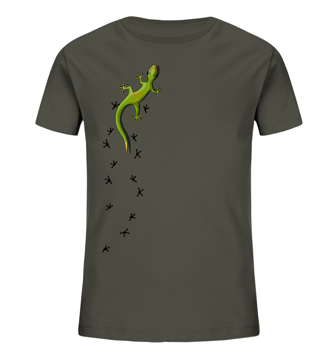 Kletternder Gecko mit Spuren - Kids Organic Shirt