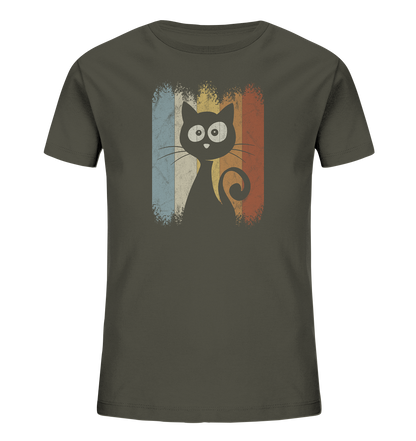 Retro Katze Silhouette - Kids Organic Shirt