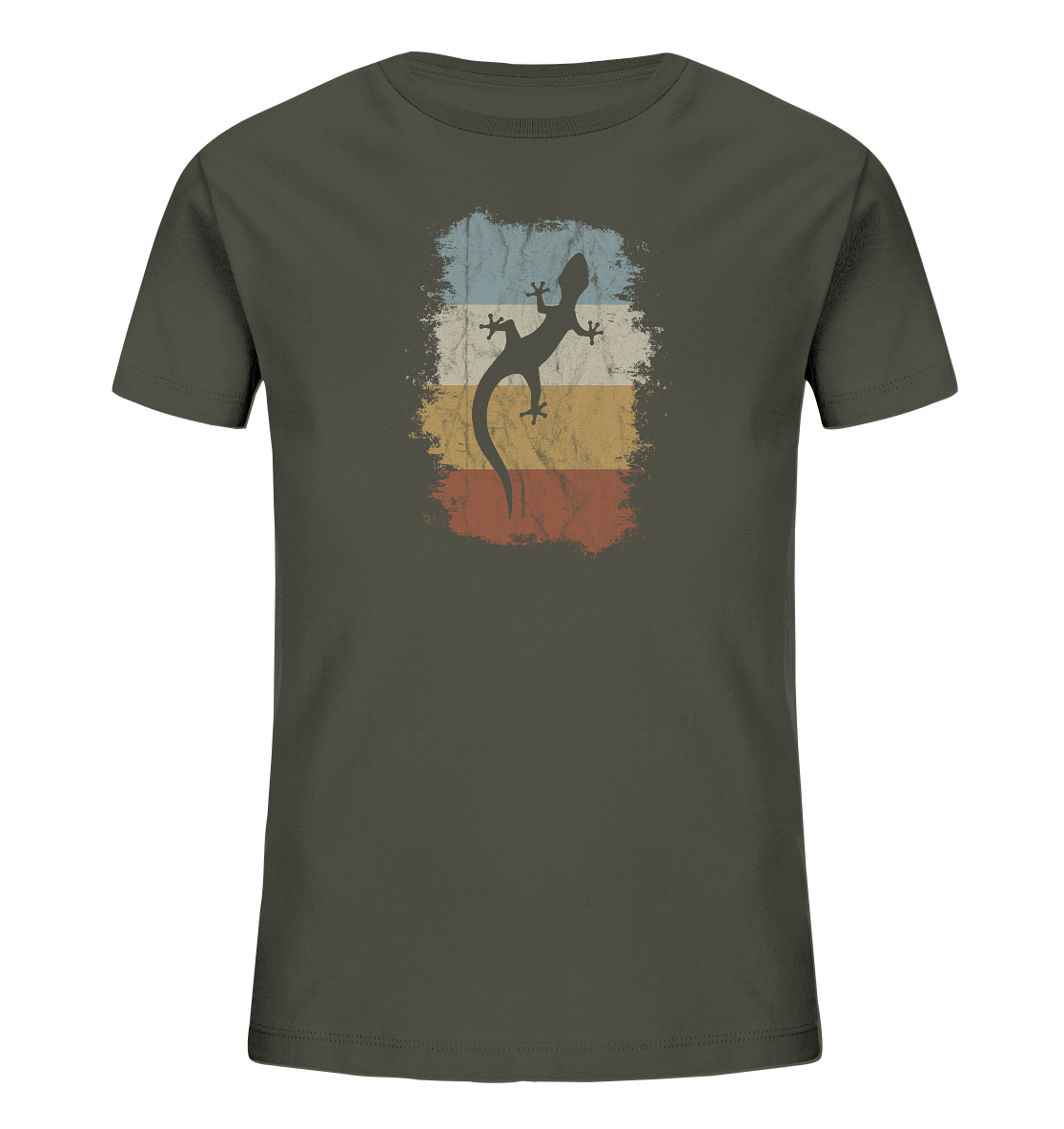 Retro Gecko Salamander Silhouette - Kids Organic Shirt