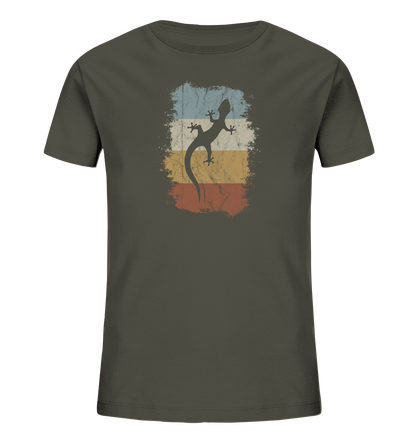 Retro Gecko Salamander Silhouette - Kids Organic Shirt