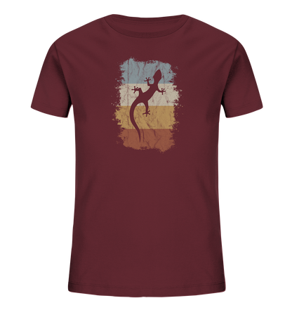 Retro Gecko Salamander Silhouette - Kids Organic Shirt