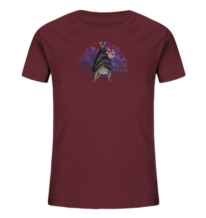 Fledermaus in blauer Nacht - Kids Organic Shirt