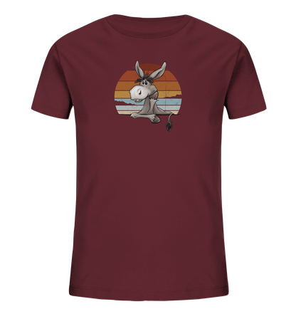 Lässiges Maultier Retro Esel - Kids Organic Shirt