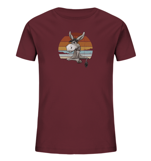 Lässiges Maultier Retro Esel - Kids Organic Shirt