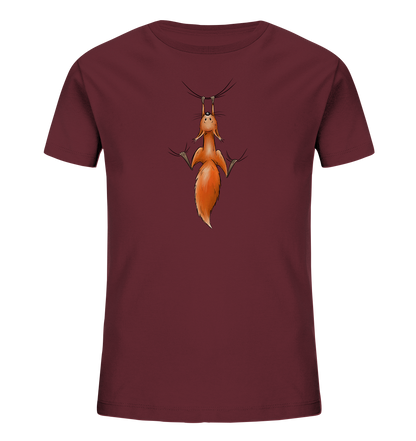 Rotes Eichhörnchen hängt ab - Kids Organic Shirt