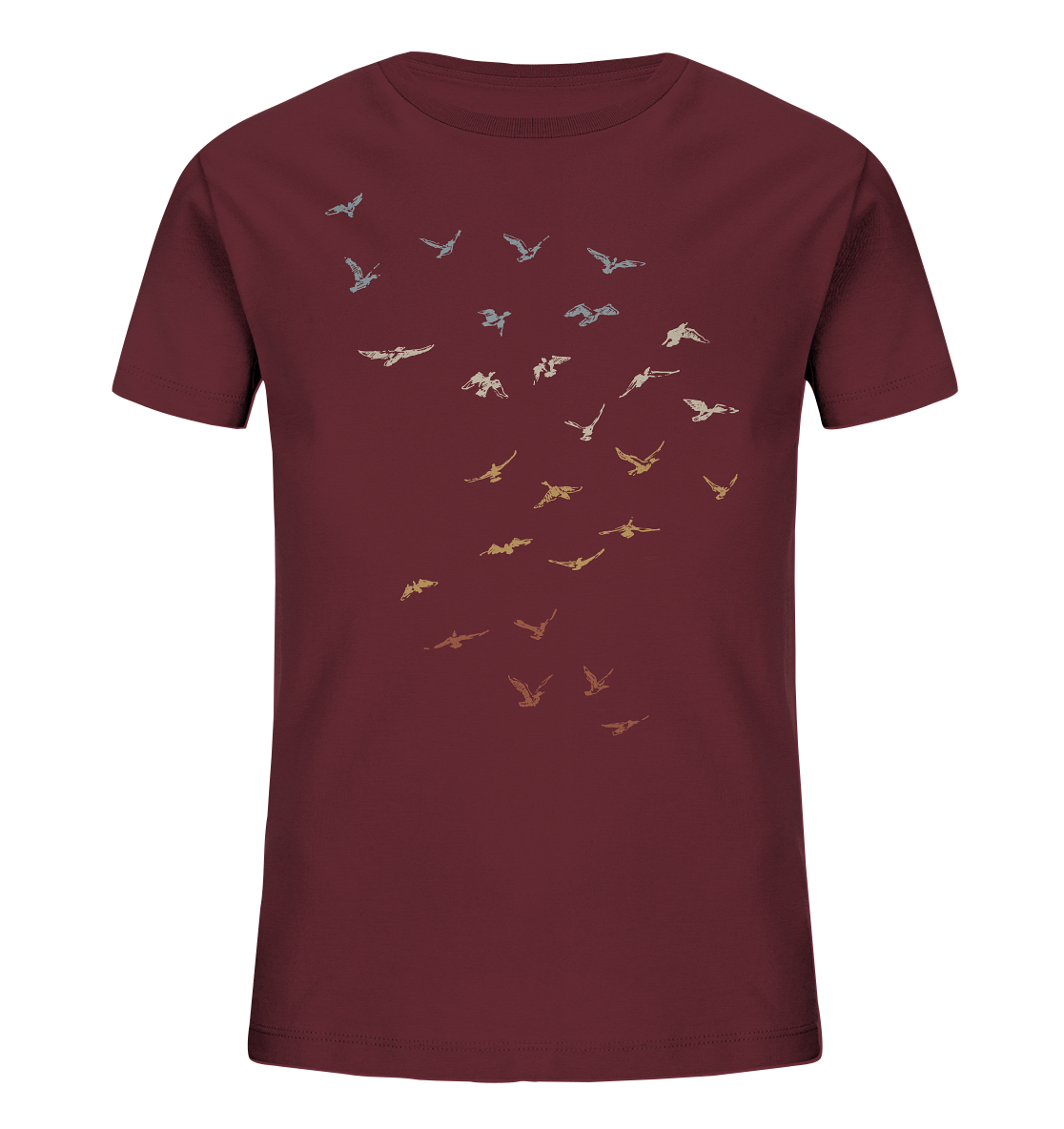 Retro Vogel Schwarm - Kids Organic Shirt