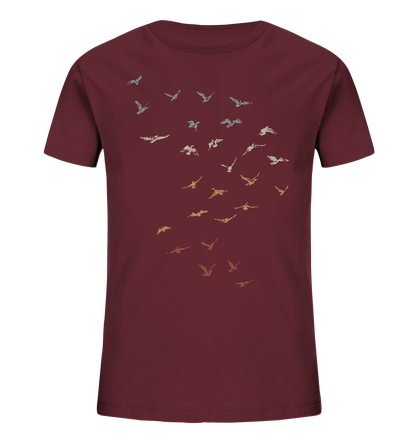 Retro Vogel Schwarm - Kids Organic Shirt