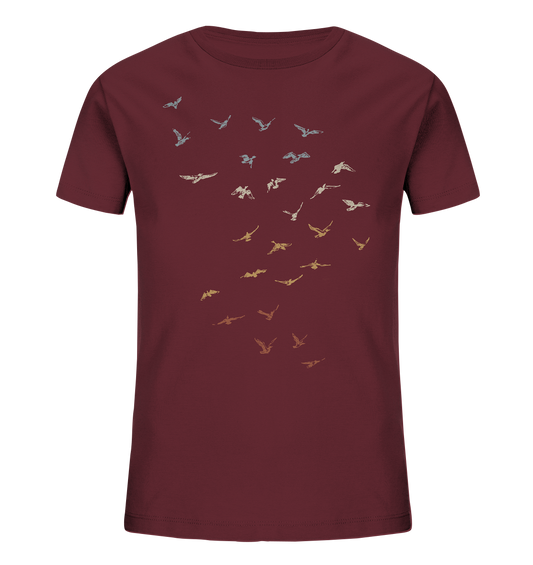 Retro Vogel Schwarm - Kids Organic Shirt