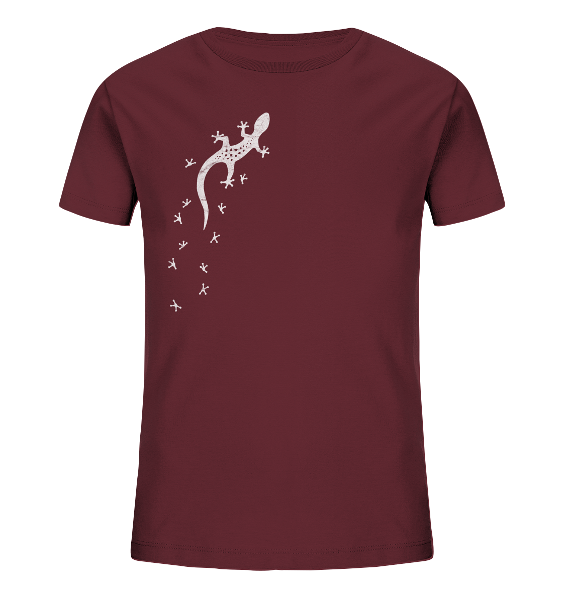 Gecko Eidechse Silhouette hell - Kids Organic Shirt