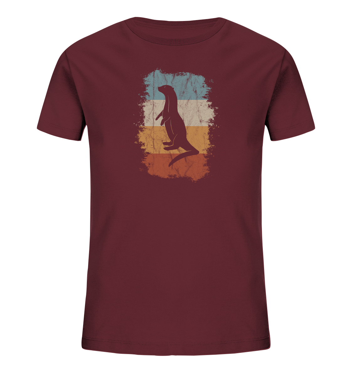 Retro Otter Fischotter Silhouette - Kids Organic Shirt