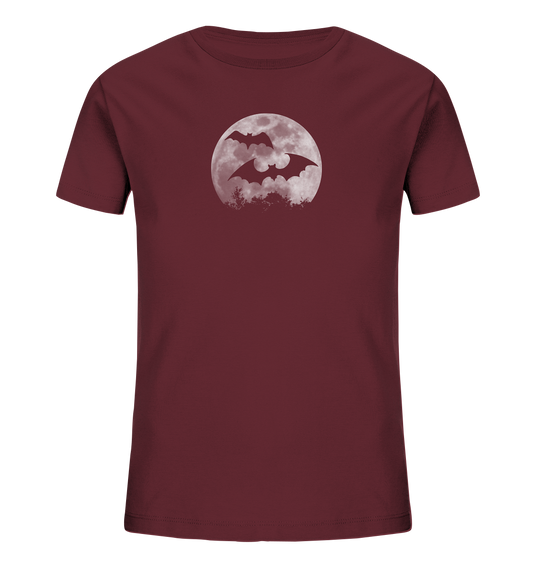 Fledermaus Silhouetten bei Vollmond - Kids Organic Shirt