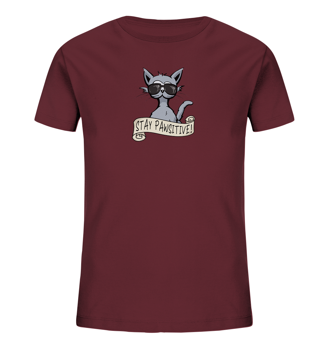 Stay Pawsitive Bleib lässig Hipster Katze - Kids Organic Shirt