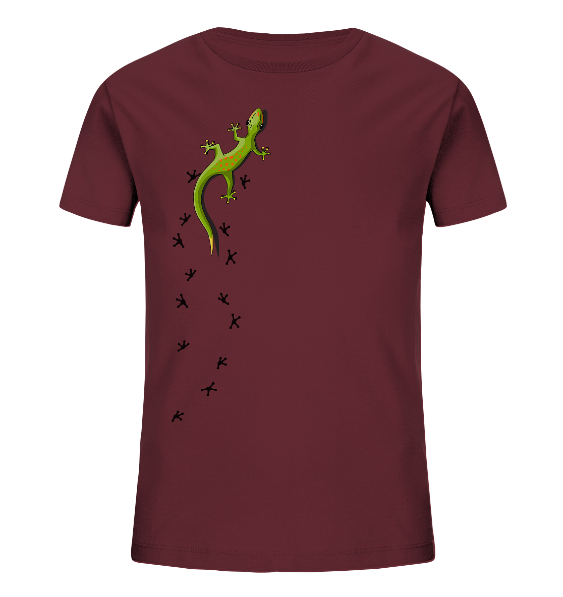 Kletternder Gecko mit Spuren - Kids Organic Shirt