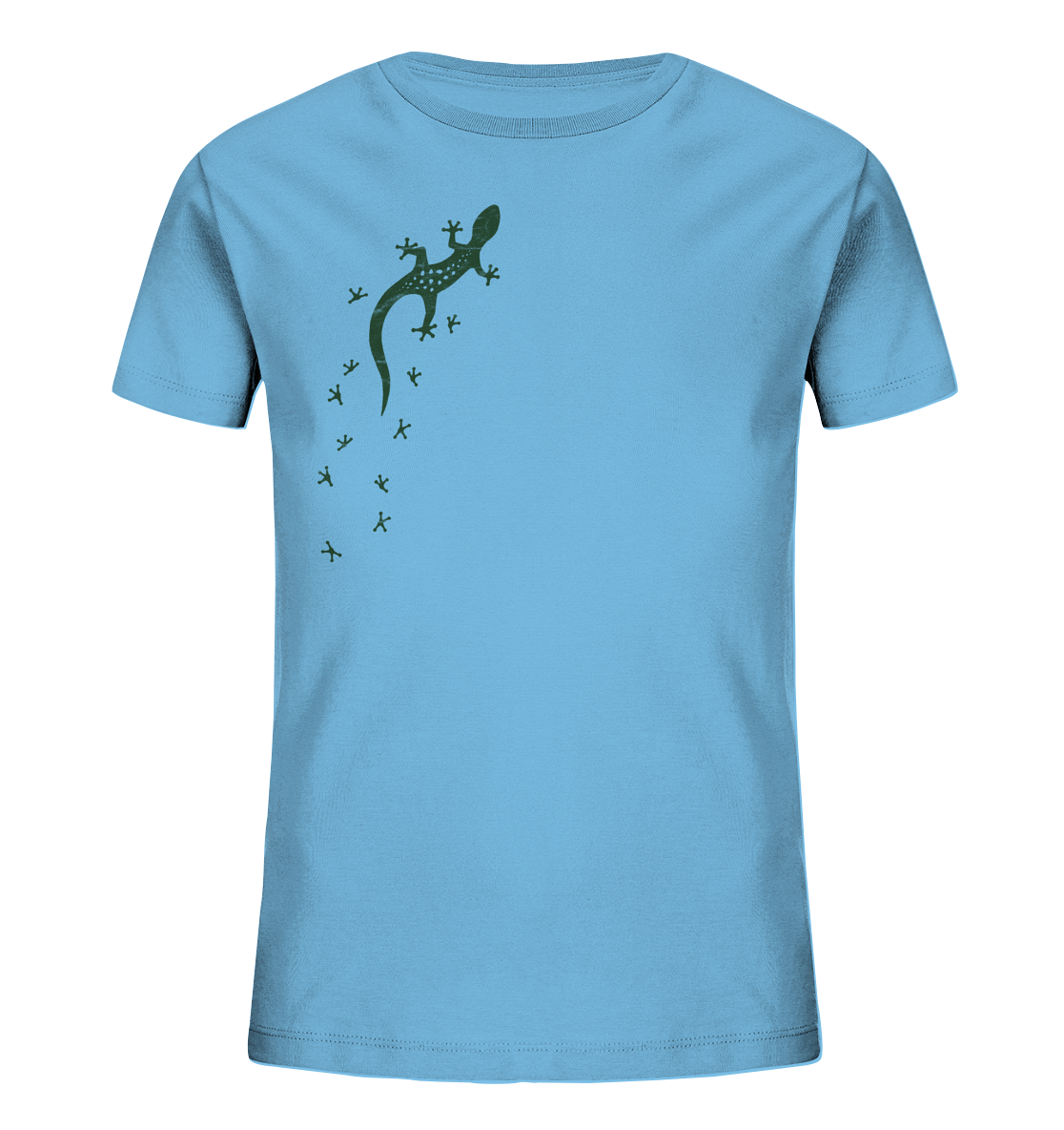 Gecko Eidechse Silhouette dunkel - Kids Organic Shirt