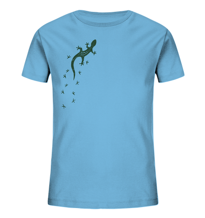 Gecko Eidechse Silhouette dunkel - Kids Organic Shirt