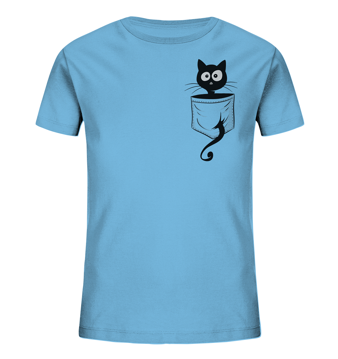 Schwarze Katze in der Tasche - Kids Organic Shirt