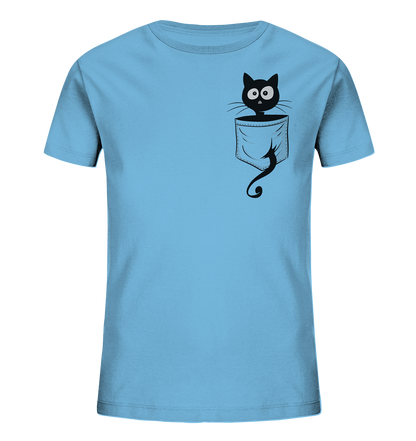 Schwarze Katze in der Tasche - Kids Organic Shirt