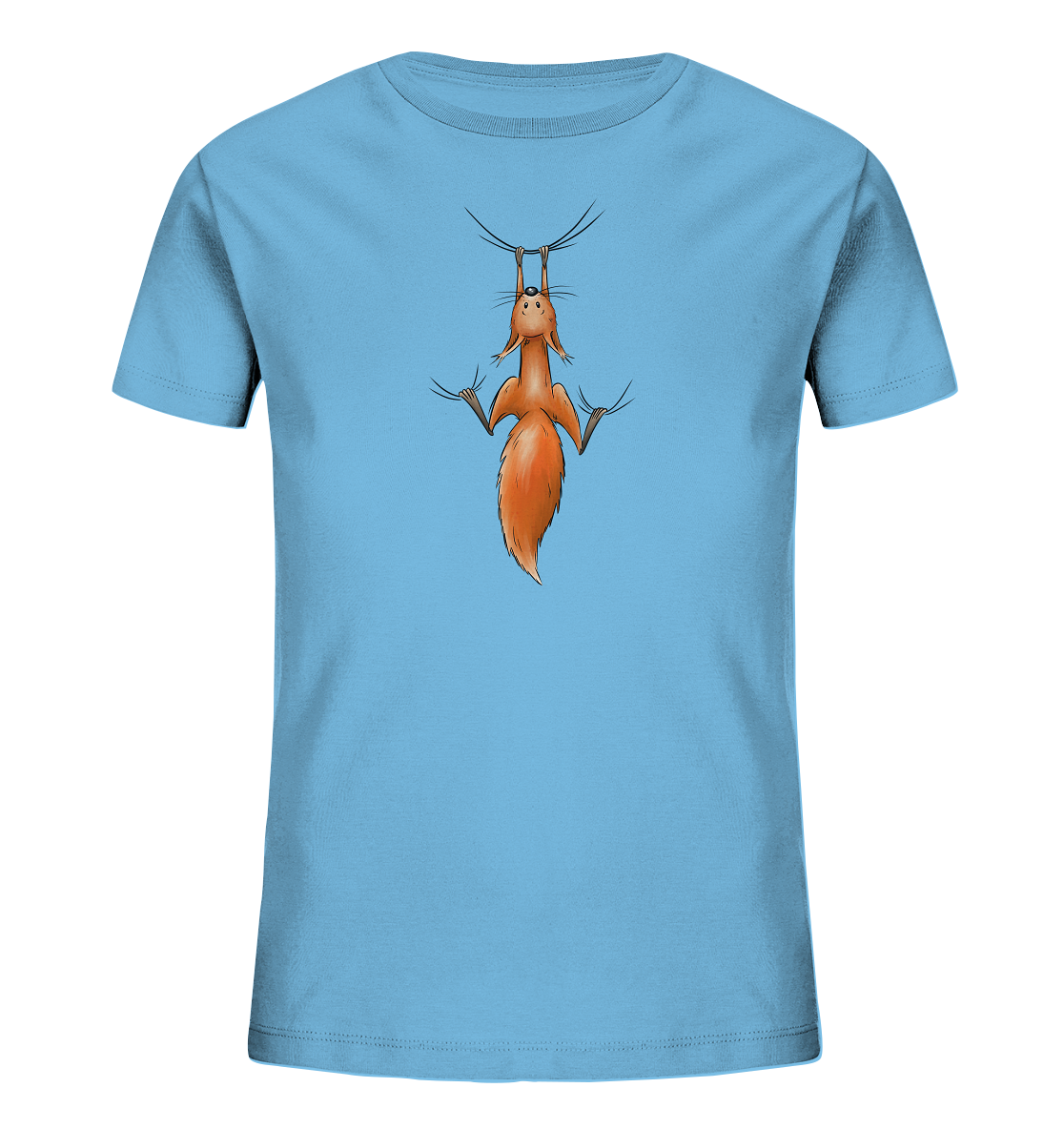 Rotes Eichhörnchen hängt ab - Kids Organic Shirt