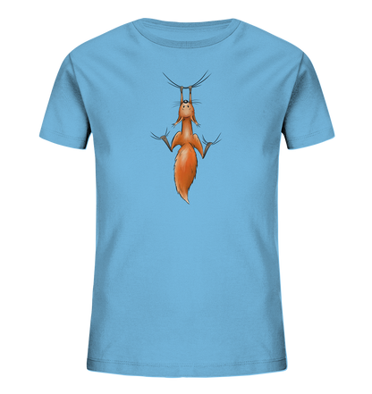 Rotes Eichhörnchen hängt ab - Kids Organic Shirt