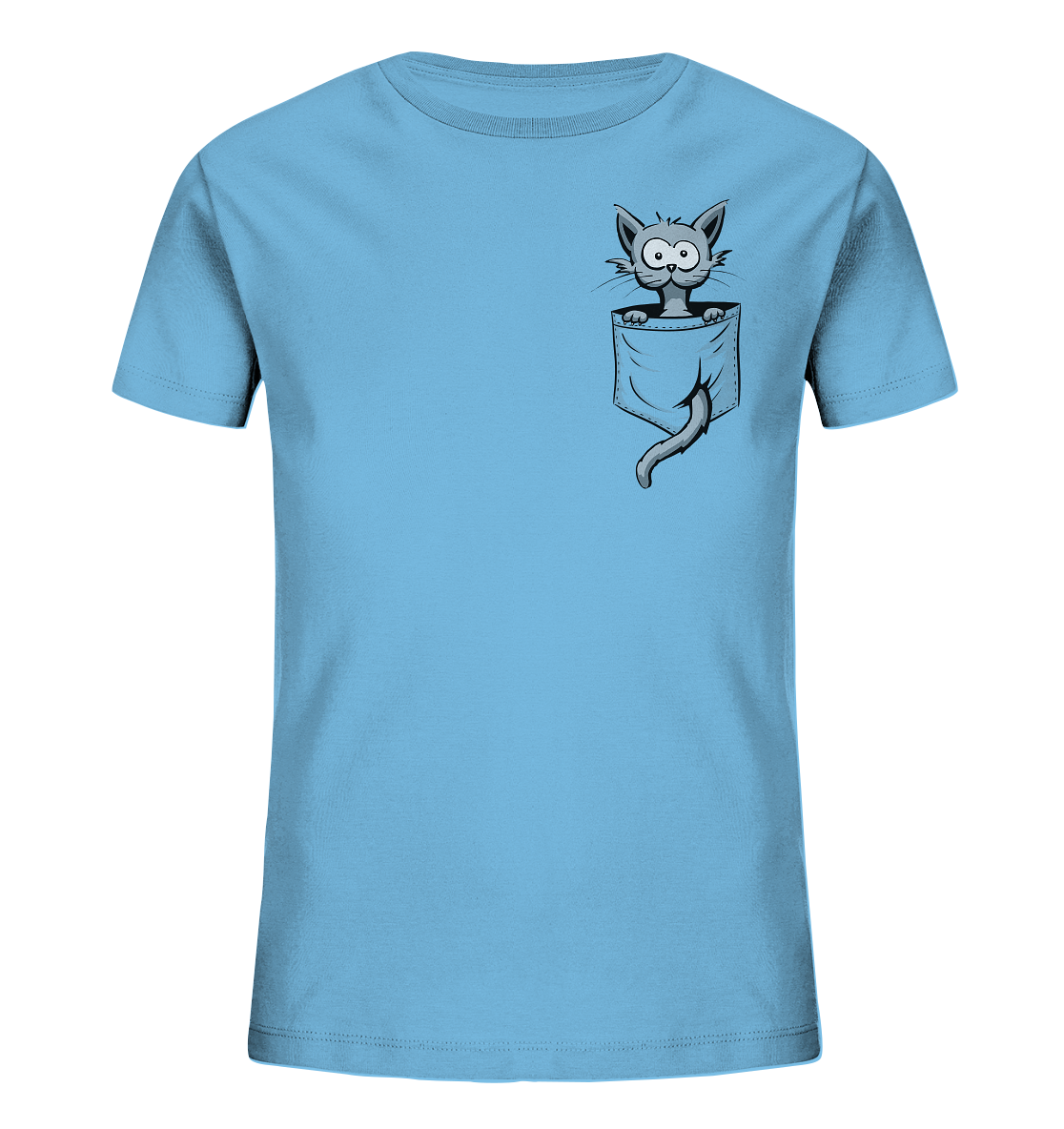 Verrückte Katze in Deiner Brust-Tasche - Kids Organic Shirt