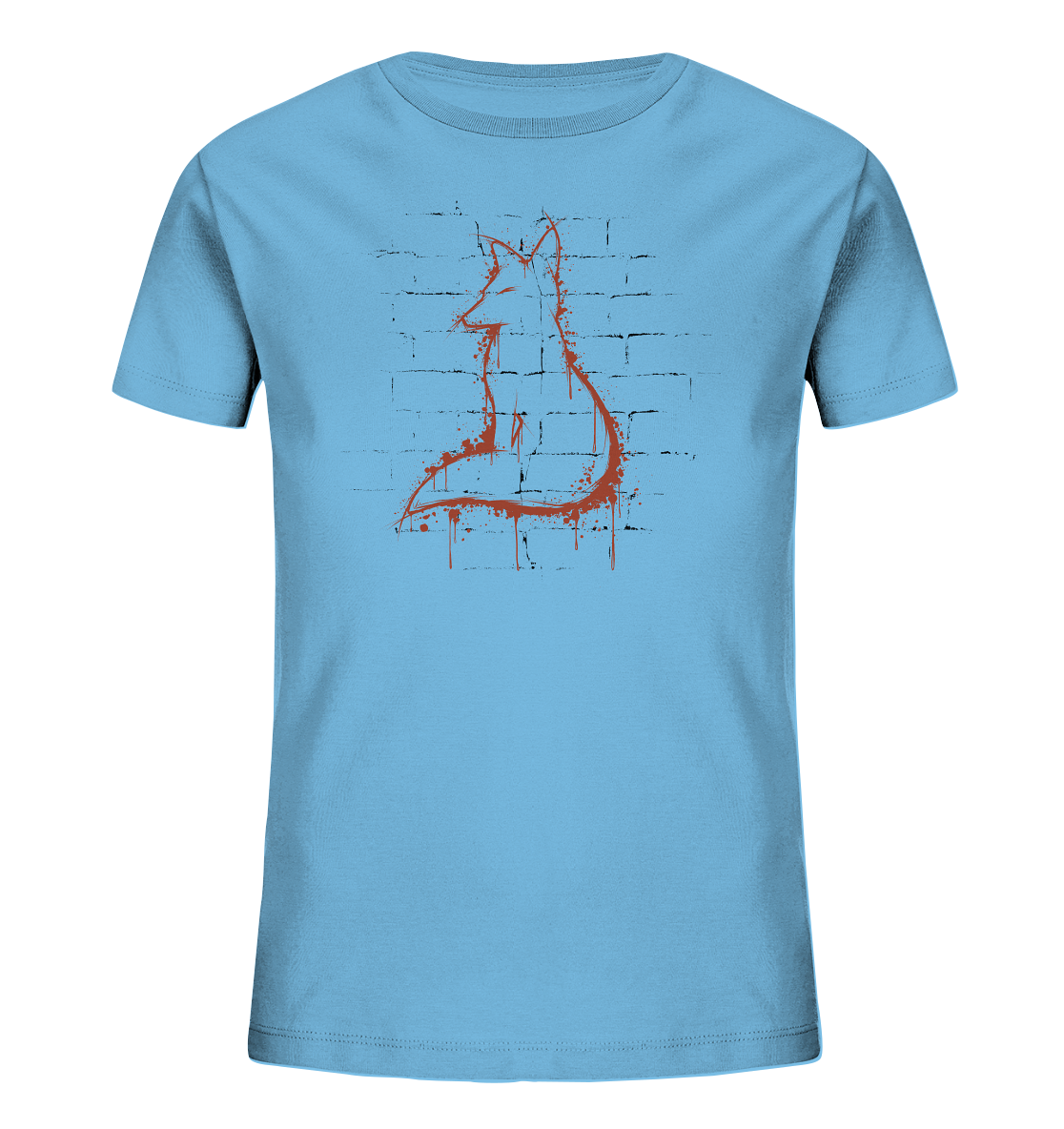 Street Art Fuchs Silhouette - Kids Organic Shirt
