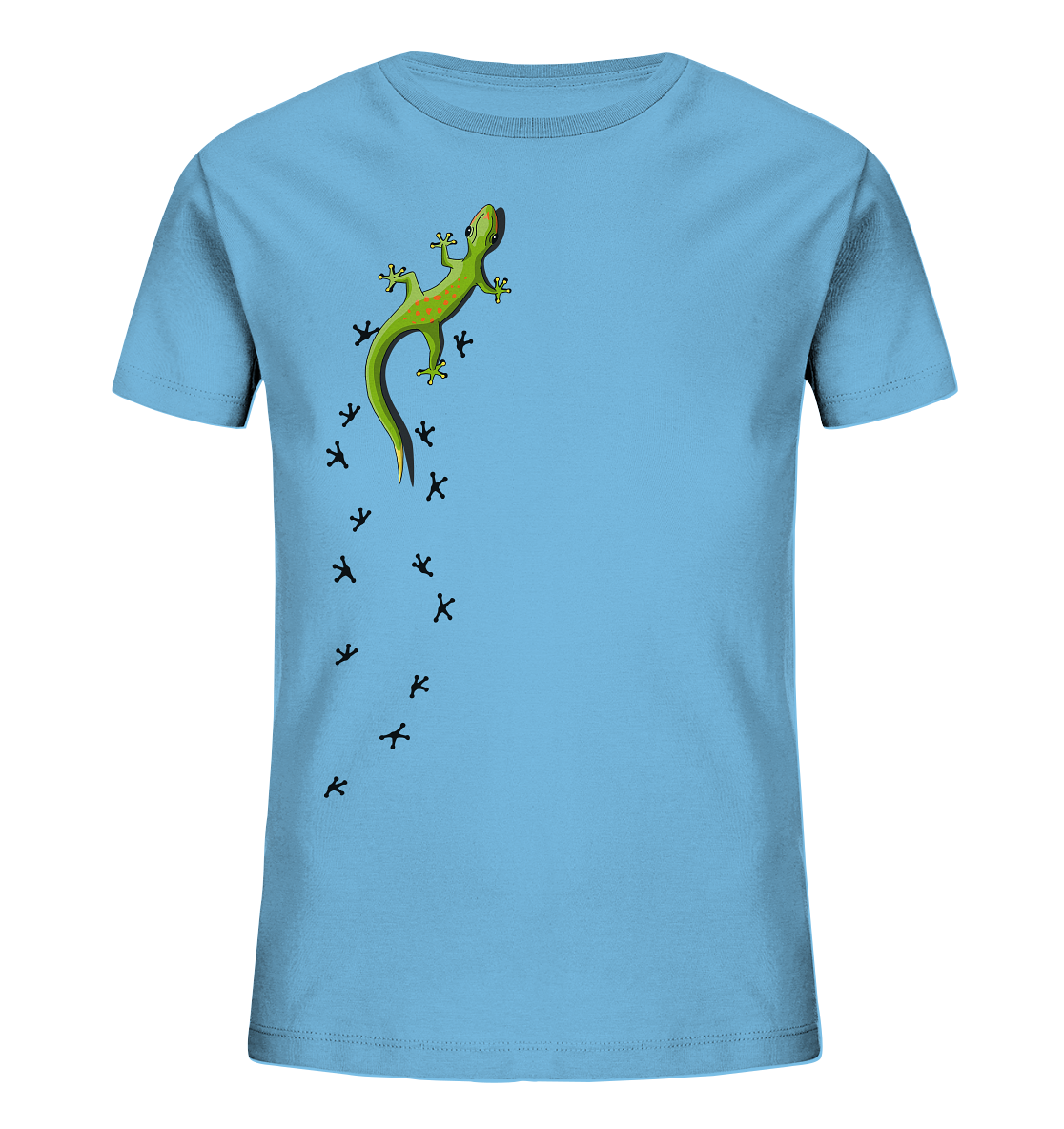 Kletternder Gecko mit Spuren - Kids Organic Shirt