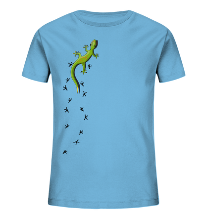 Kletternder Gecko mit Spuren - Kids Organic Shirt