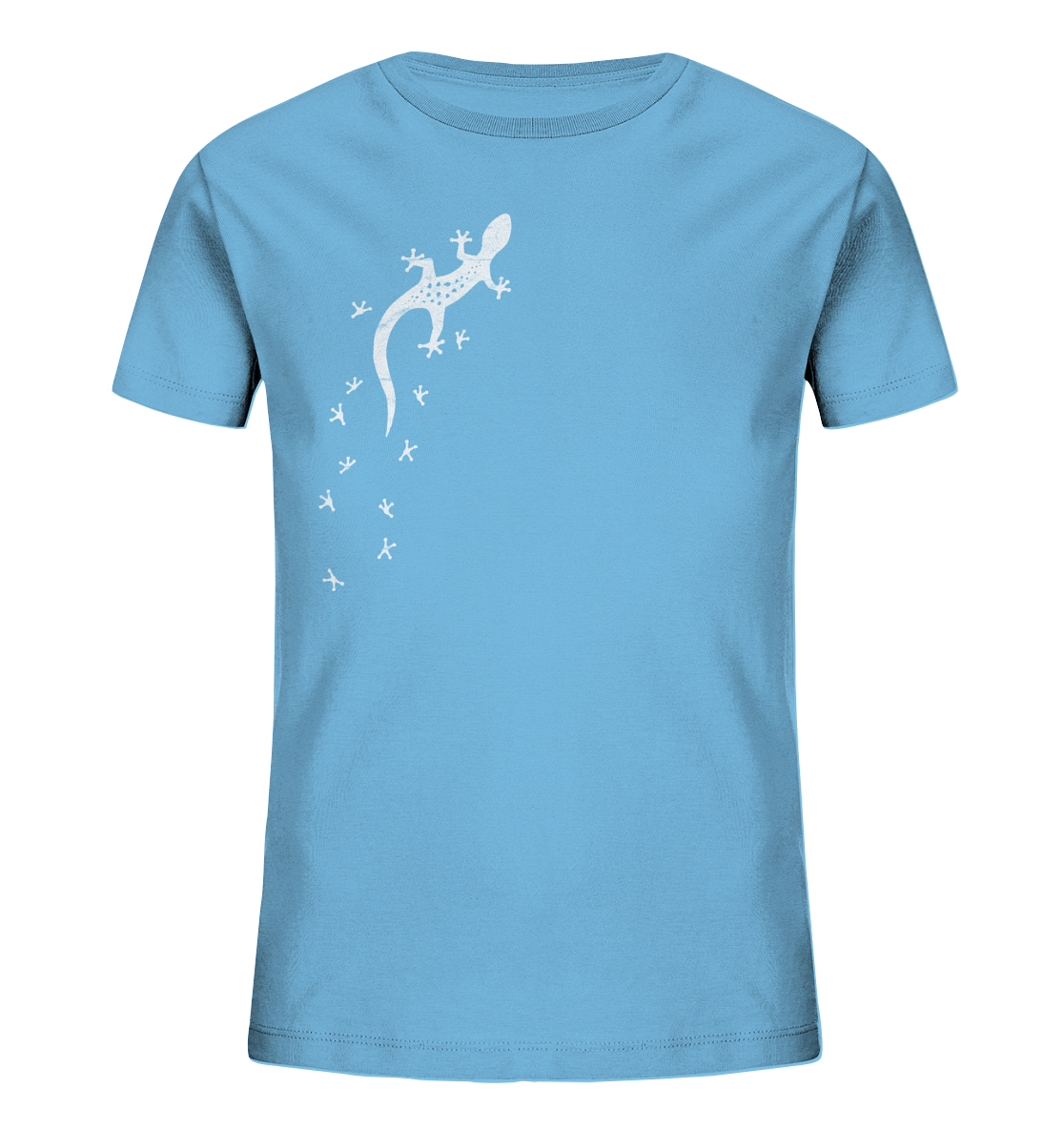 Gecko Eidechse Silhouette hell - Kids Organic Shirt