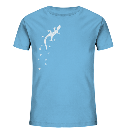 Gecko Eidechse Silhouette hell - Kids Organic Shirt