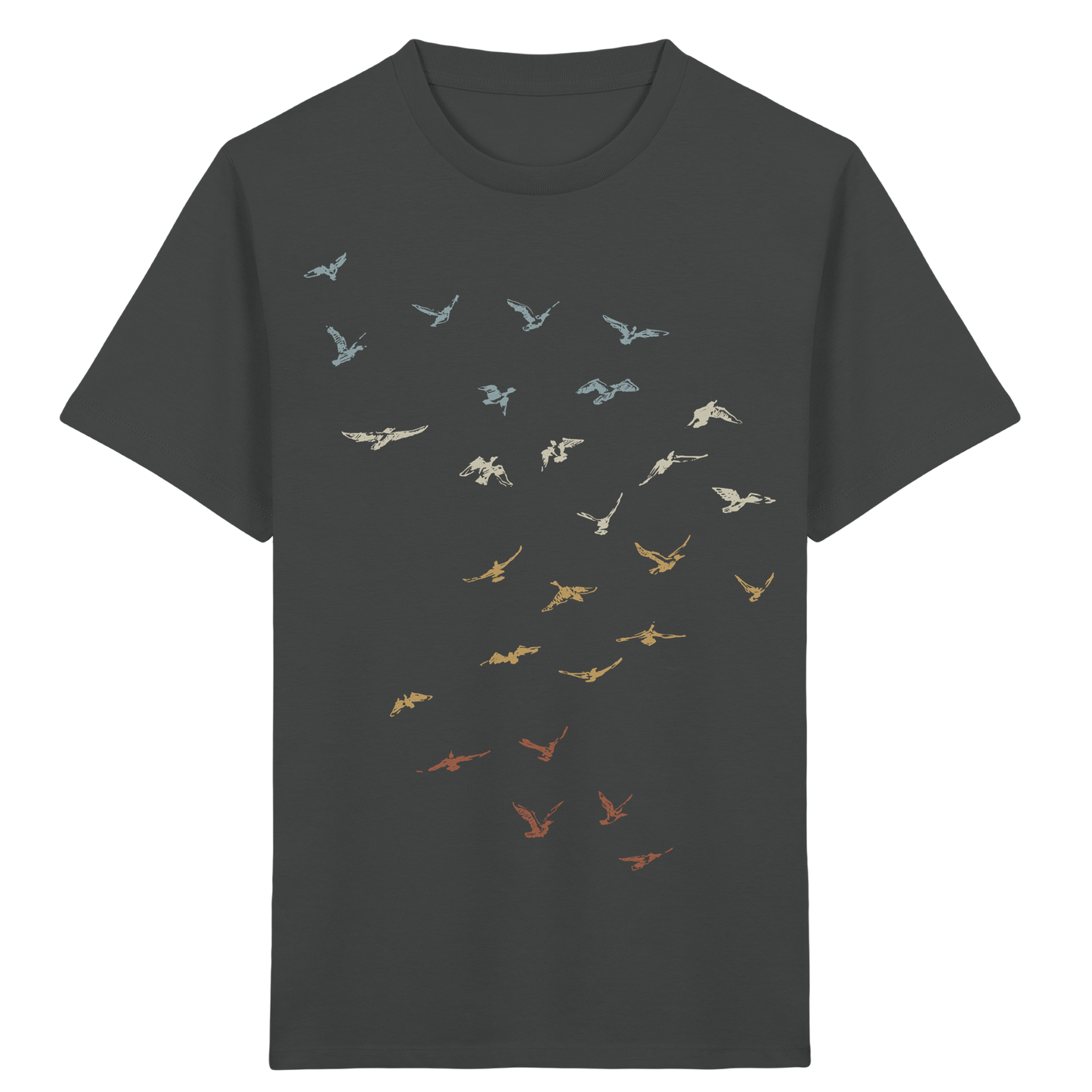 Retro Vogel Schwarm - Kids Organic Shirt
