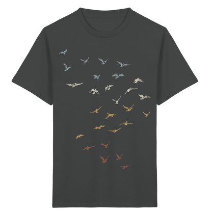 Retro Vogel Schwarm - Kids Organic Shirt