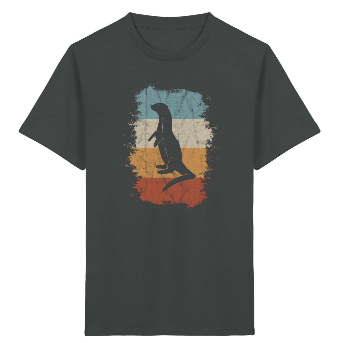 Retro Otter Fischotter Silhouette - Kids Organic Shirt