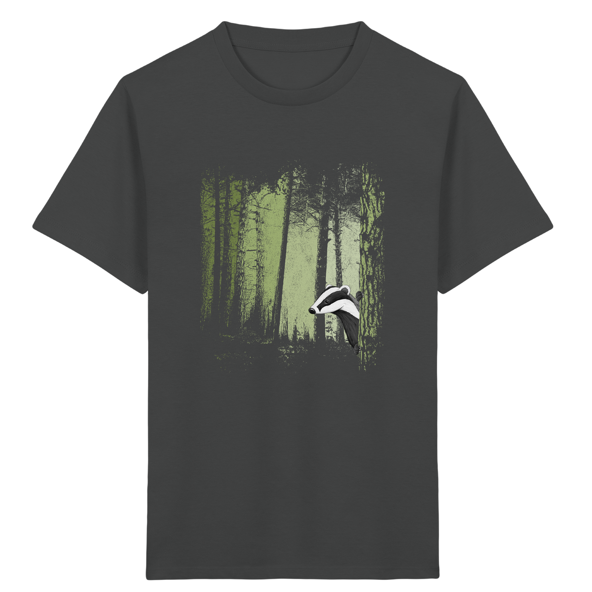 frecher Dachs im Zwielicht Wald - Kids Organic Shirt