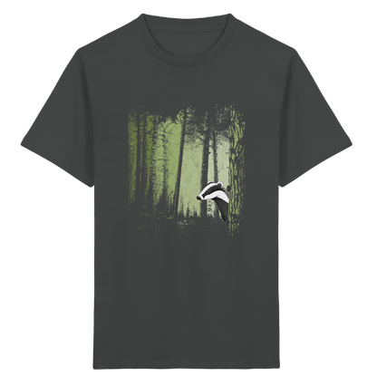 frecher Dachs im Zwielicht Wald - Kids Organic Shirt