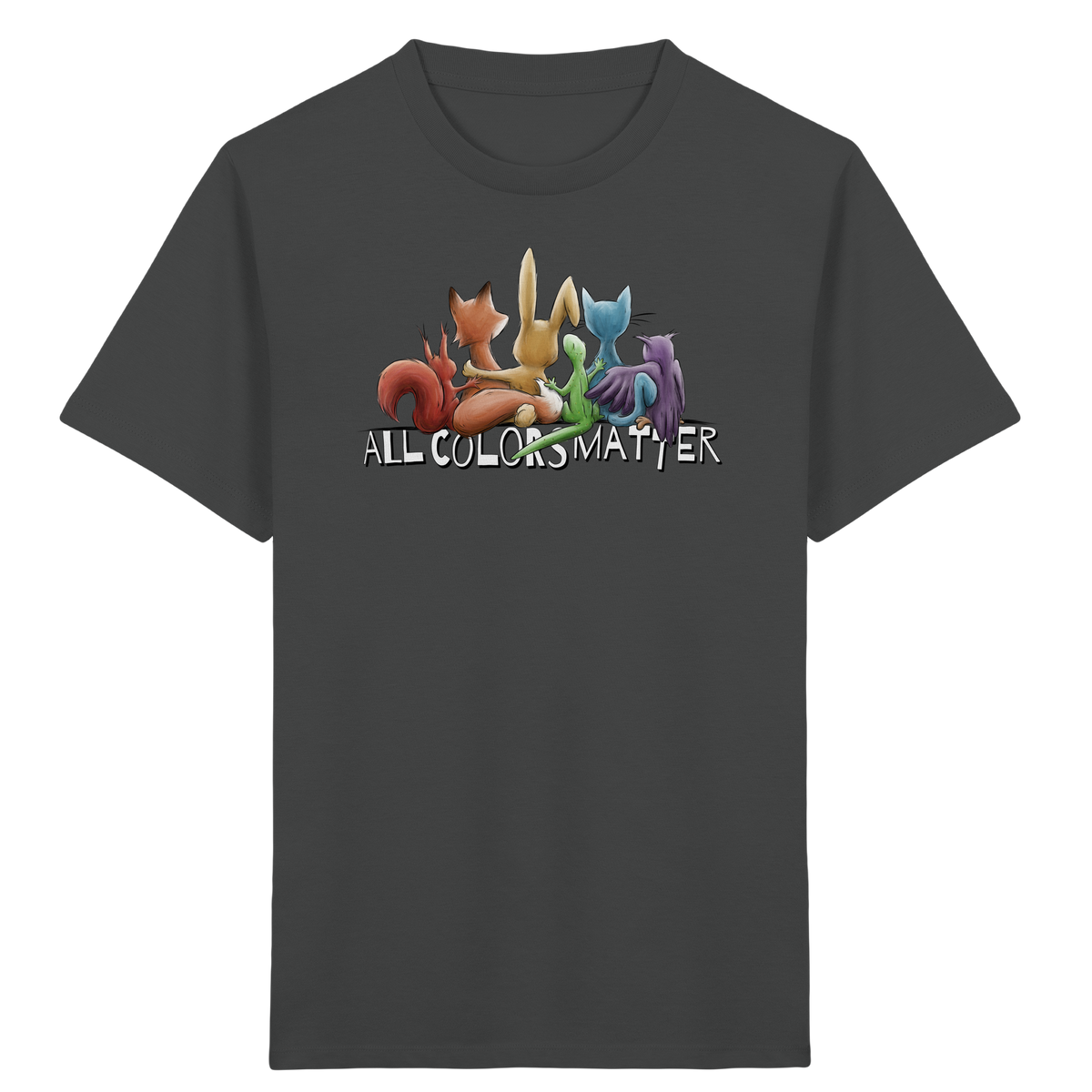 All Colors Matter! Regenbogen Tiere für Vielfalt - Kids Organic Shirt