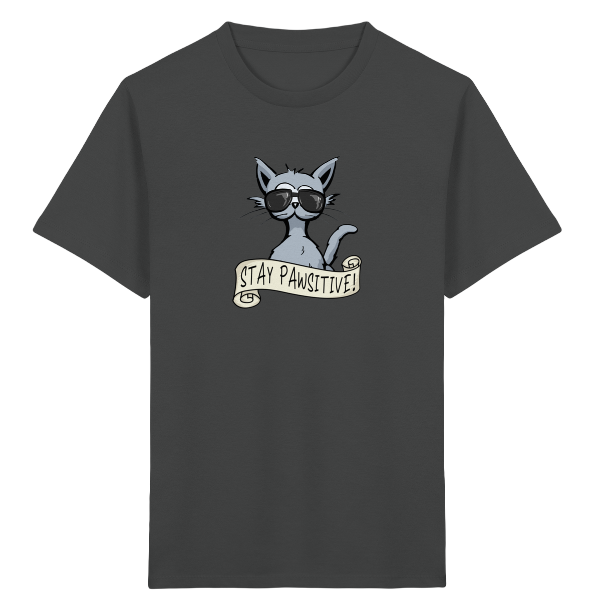Stay Pawsitive Bleib lässig Hipster Katze - Kids Organic Shirt