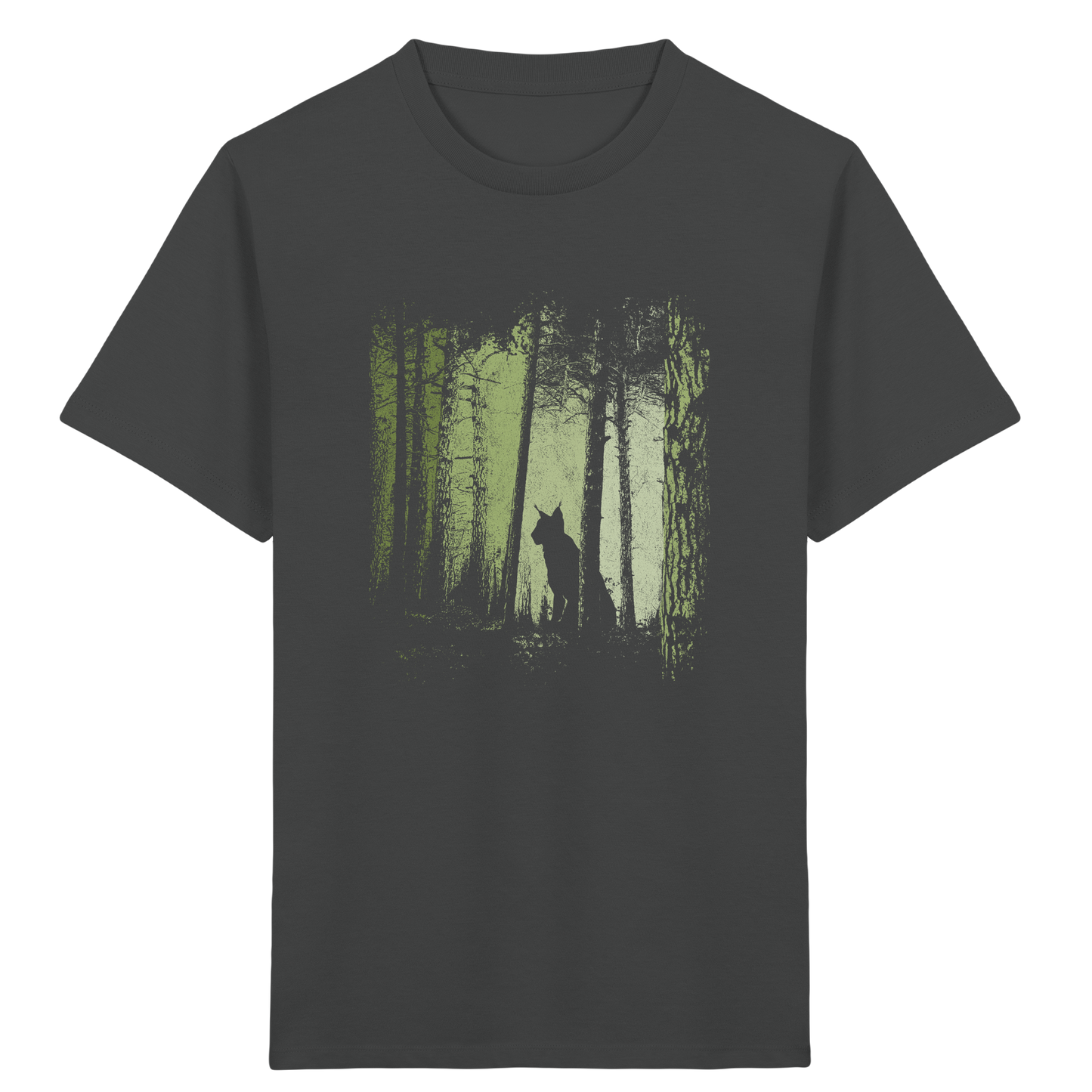 Luchs Wildkatze im Zwielicht Wald - Kids Organic Shirt