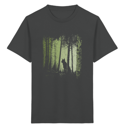Luchs Wildkatze im Zwielicht Wald - Kids Organic Shirt