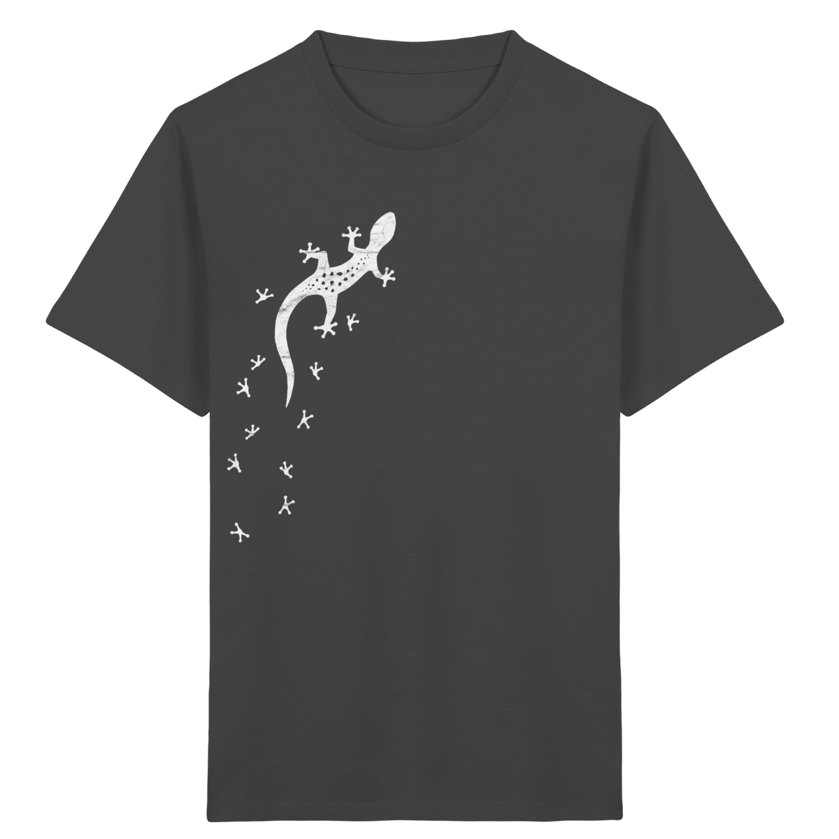 Gecko Eidechse Silhouette hell - Kids Organic Shirt