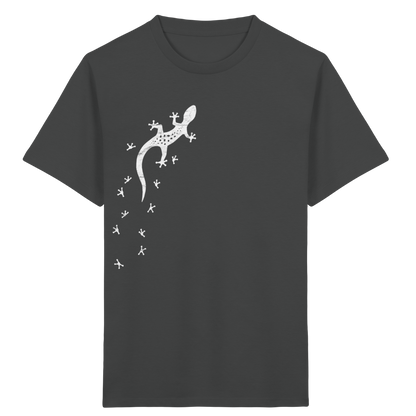 Gecko Eidechse Silhouette hell - Kids Organic Shirt