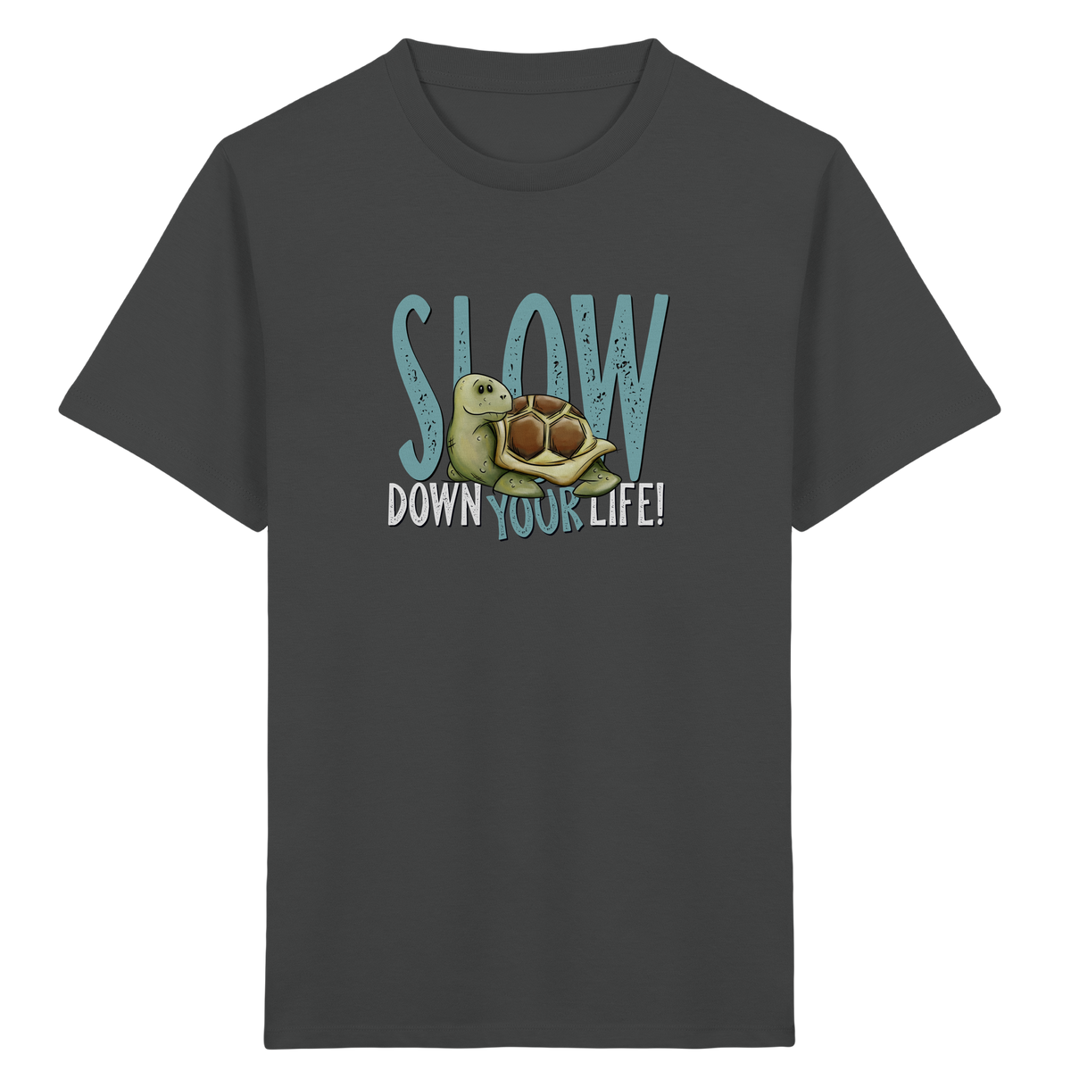 Slow Down Your Life Schildkröte - Kids Organic Shirt
