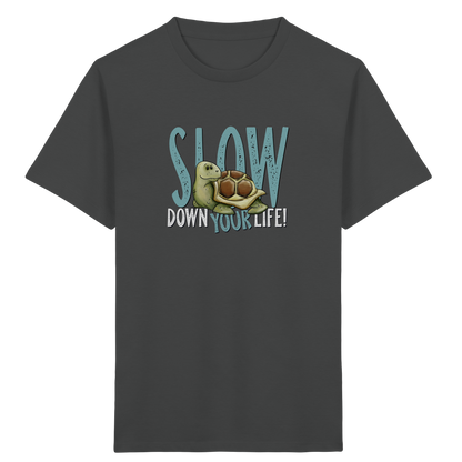 Slow Down Your Life Schildkröte - Kids Organic Shirt