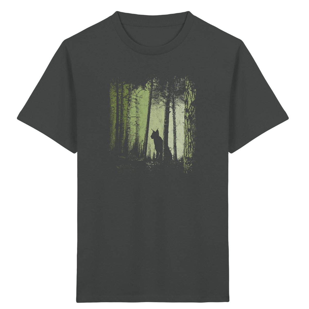 Luchs Wildkatze im Zwielicht Wald - Kids Organic Shirt