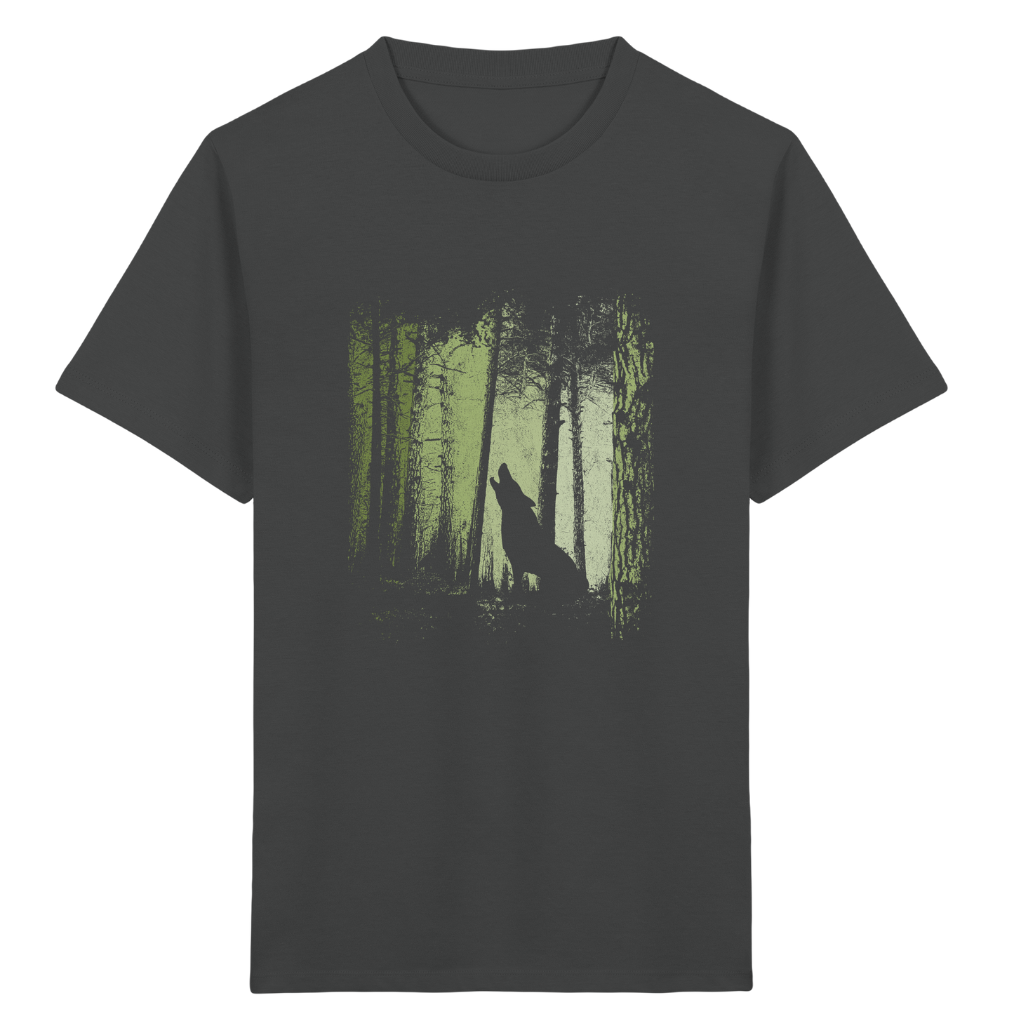 Einsamer Wolf im Zwielicht Wald  - Kids Organic Shirt