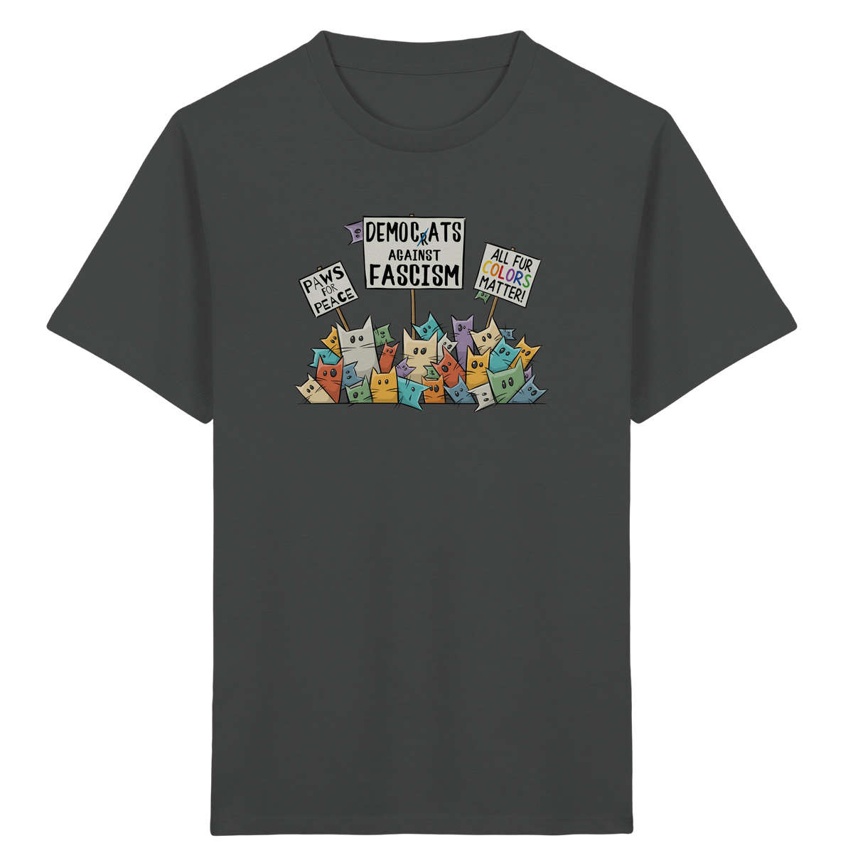 Demo-Katzen gegen Faschismus und für Vielfalt - Kids Organic Shirt